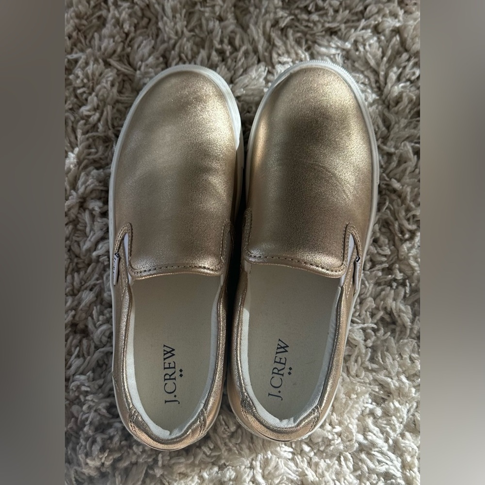 J. Crew Woman Gold Slip On Sneakers- Brand New!